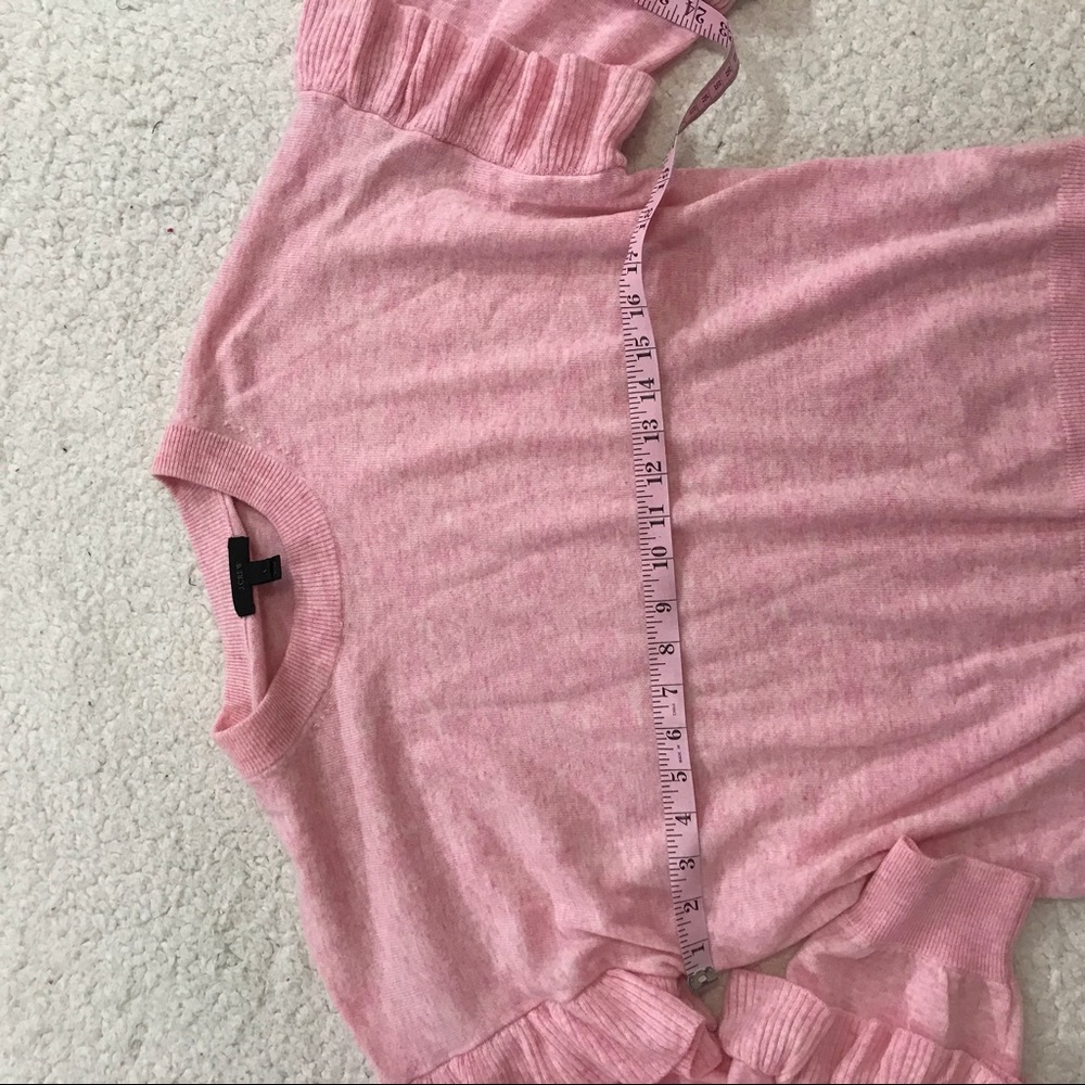 J crew Crewneck Sweater with ruffle sleeves Sz l - Picture 7 of 7